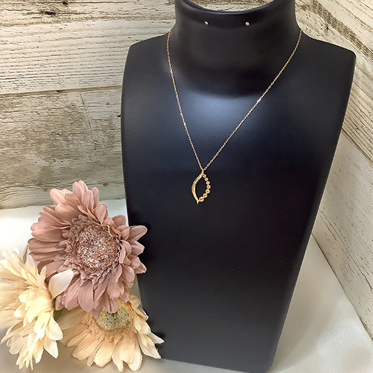 K18ダイヤ(ハート＆キューピット)ペンダントネックレス